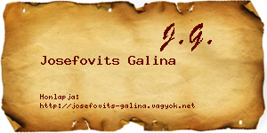 Josefovits Galina névjegykártya